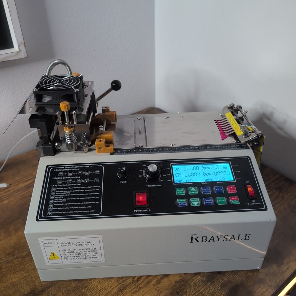 Automatic Hot Cold Tube Cutting Machine Heat Shrink Webbing Cutter+Reel